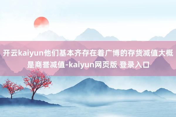 开云kaiyun他们基本齐存在着广博的存货减值大概是商誉减值-kaiyun网页版 登录入口