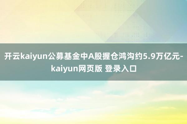 开云kaiyun公募基金中A股握仓鸿沟约5.9万亿元-kaiyun网页版 登录入口